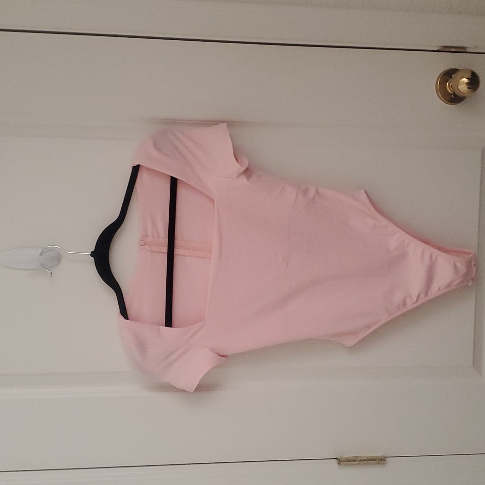 Pink short sleeve bodysuit size s